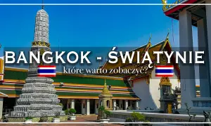 Wielka wieża i złote dachy świątyń w Bangkoku, stolicy **Siam**. Piękne miejsce do odkrycia.