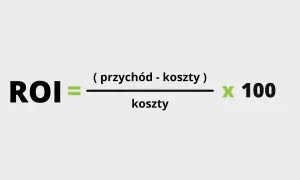 Wzór na ROI: (przychód - koszty) / koszty * 100.