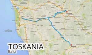 Trasa z lotniska w Toskanii przez Pizę do Florencji i Sieny.