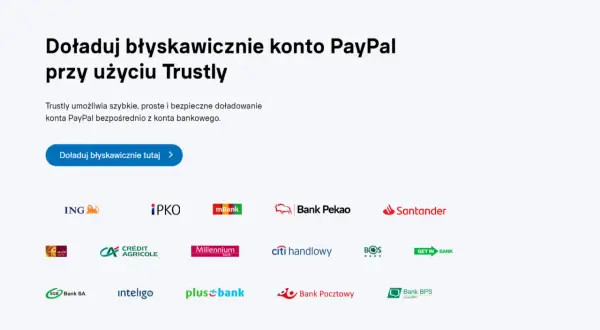 Szybkie doładowanie konta PayPal przez Trustly. Dowiedz się, paypal co to i jak działa, korzystając z wielu banków.