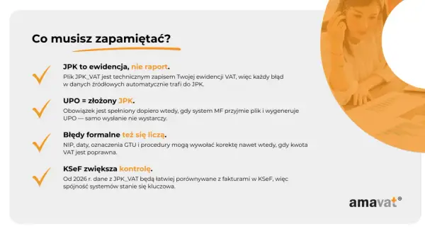 JPK_VAT to ewidencja, nie raport. Błędy formalne też się liczą. KSeF zwiększa kontrolę. Pamiętaj o zwrot vat.