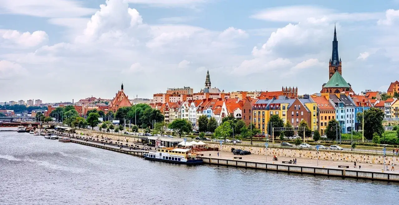 Wały Chrobrego Szczecin panorama