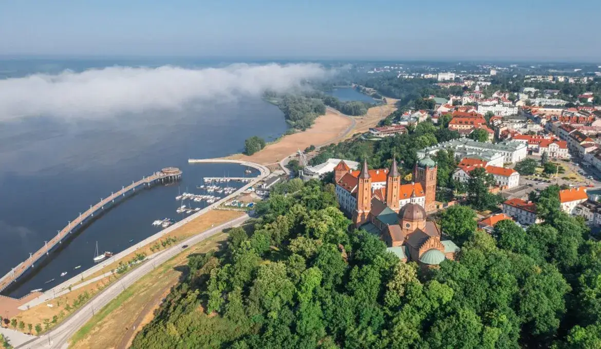 Płock panorama Wzgórze Tumskie Wisła